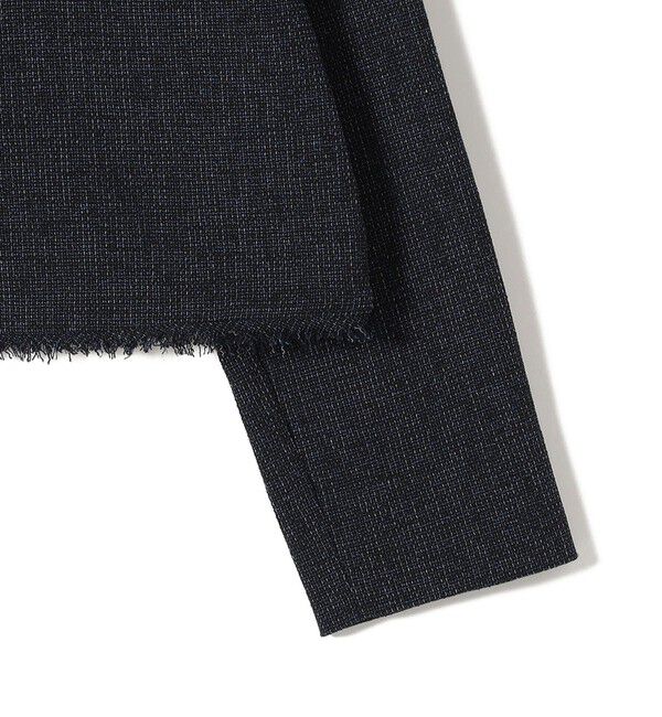 SHIPS for women「〈手洗い可能〉ストレッチ ツイード パール ボタン ジャケット」|ノーカラージャケット|