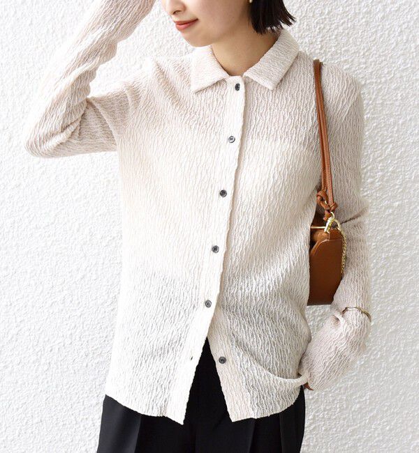 SHIPS for women「【WEB限定】〈手洗い可能〉ランダムブルーゼ シャツ カーディガン」|カーディガン|