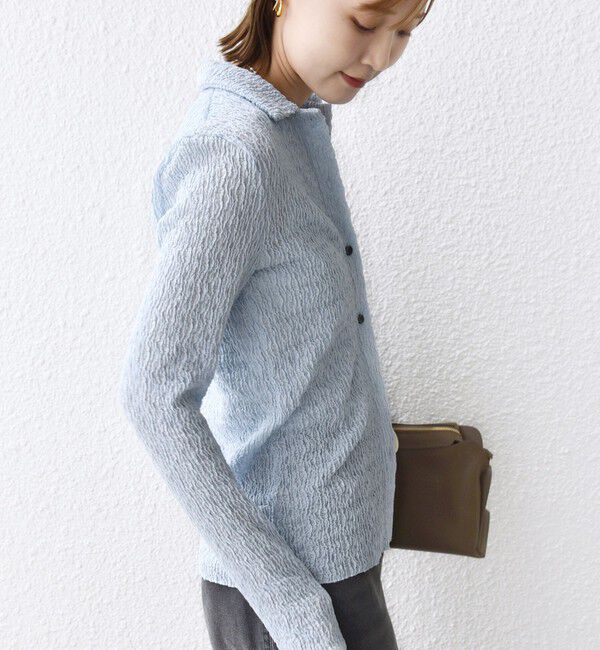 SHIPS for women「【WEB限定】〈手洗い可能〉ランダムブルーゼ シャツ カーディガン」|カーディガン|