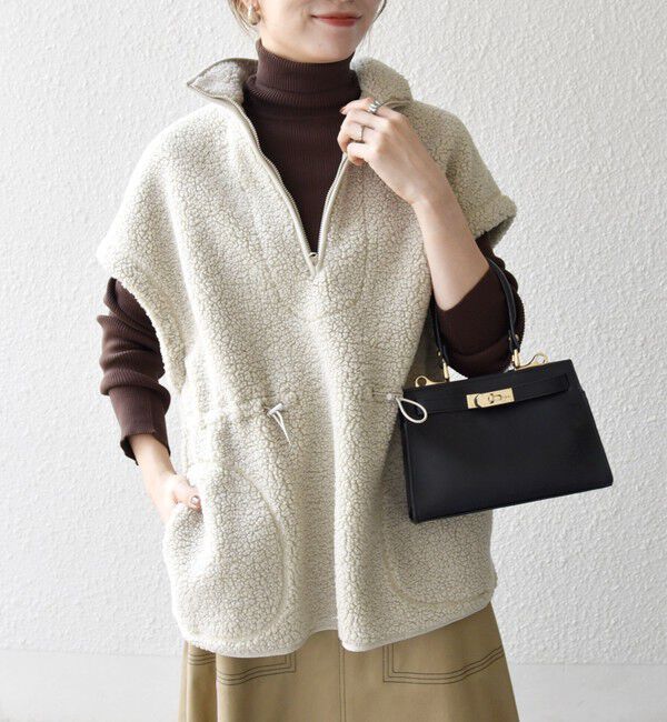 SHIPS any「SHIPS any:〈洗濯機可能〉ボア フリース スタンド ベスト」|ダウンベスト・ベスト|