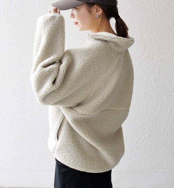 SHIPS any「SHIPS any:〈洗濯機可能〉ボア フリース ハーフジップ プルオーバー」|Tシャツ・カットソー|