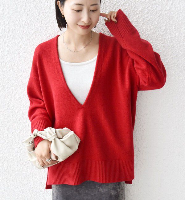SHIPS for women「〈手洗い可能〉ウール カシミヤ Vネック プルオーバー」|ニット・セーター|
