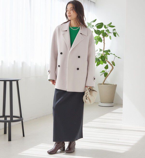 SHIPS for women「SUPER140 ダブル フェイス ショート コート」|ピーコート|