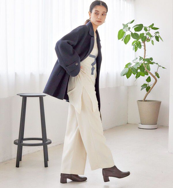 SHIPS for women「SUPER140 ダブル フェイス ショート コート」|ピーコート|