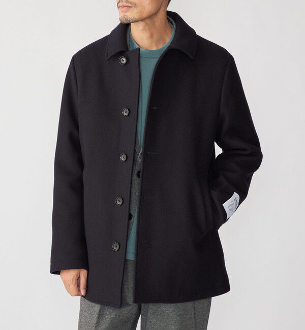 SHIPS「SHIPS: S140 ウールシルク シングル ピーコート」|ピーコート|ネイビー