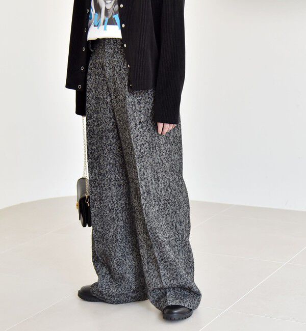 quaranciel「quaranciel: ツイード タック ワイド パンツ」|その他|