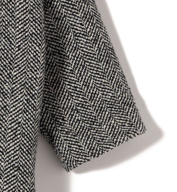 SHIPS for women「スパンコール ヘリンボーン ノーカラー コート」|ノーカラーコート|