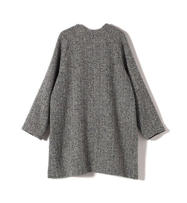 SHIPS for women「スパンコール ヘリンボーン ノーカラー コート」|ノーカラーコート|