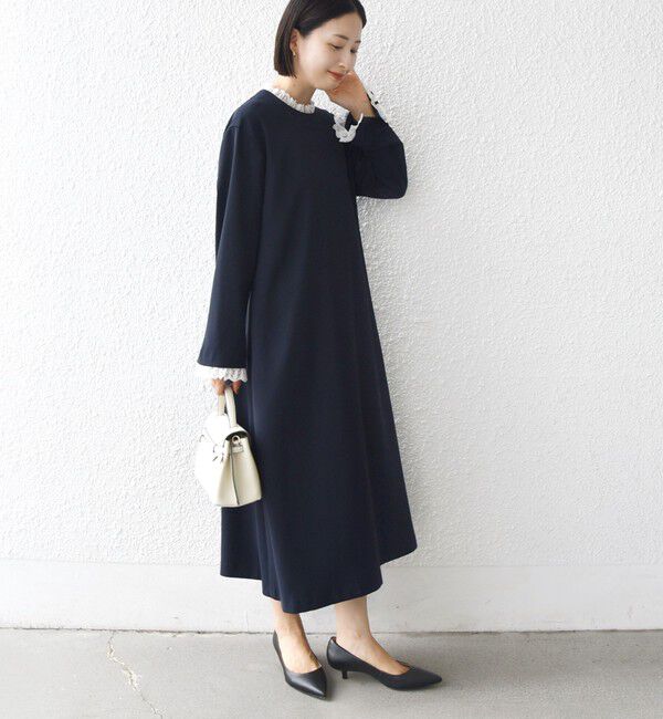 SHIPS for women「【SHIPS別注】troisiemeCHACO:〈手洗い可能〉フリル レース ワンピース（セレモニー対応可）」|ワンピース|