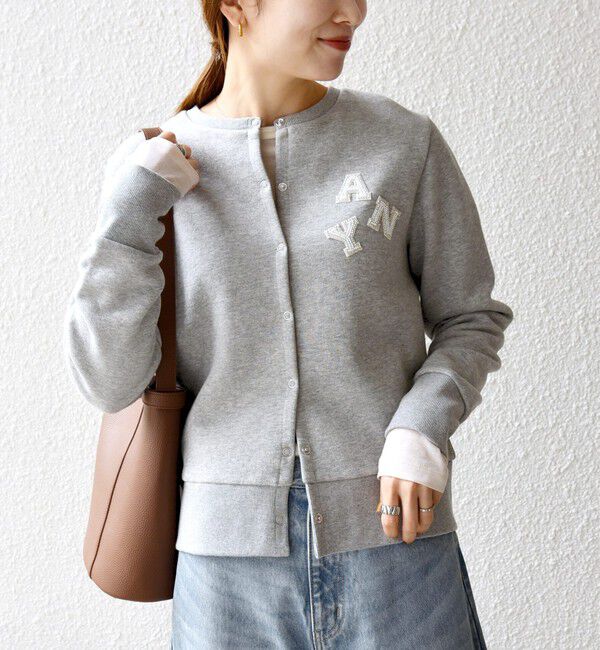 SHIPS any「SHIPS any:〈洗濯機可能〉裏起毛 ビジュー コンパクト スナップ カーディガン」|カーディガン|