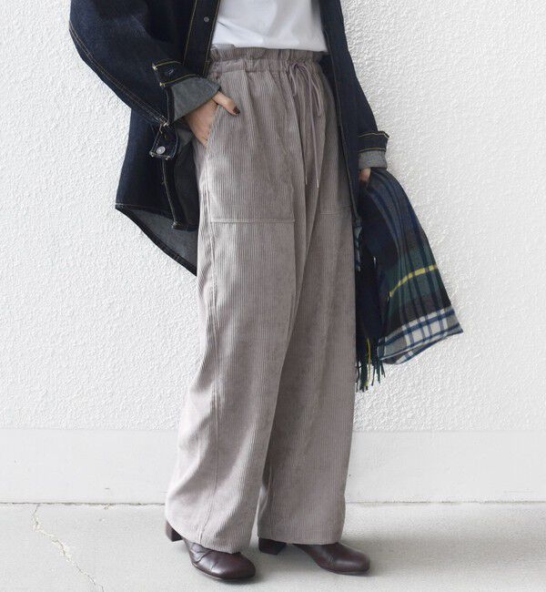 SHIPS for women「〈洗濯機可能〉TUMUGITO(R) コーデュロイ ドロスト パンツ 2」|その他|グレー系