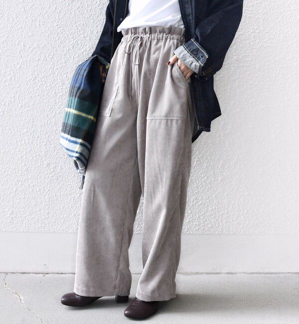 SHIPS for women「〈洗濯機可能〉TUMUGITO(R) コーデュロイ ドロスト パンツ 2」|その他|