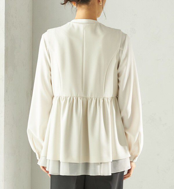 SHIPS for women「ダブル クロス レイヤード ペプラム ジレ（セレモニー対応可）」|ベスト・ジレ|