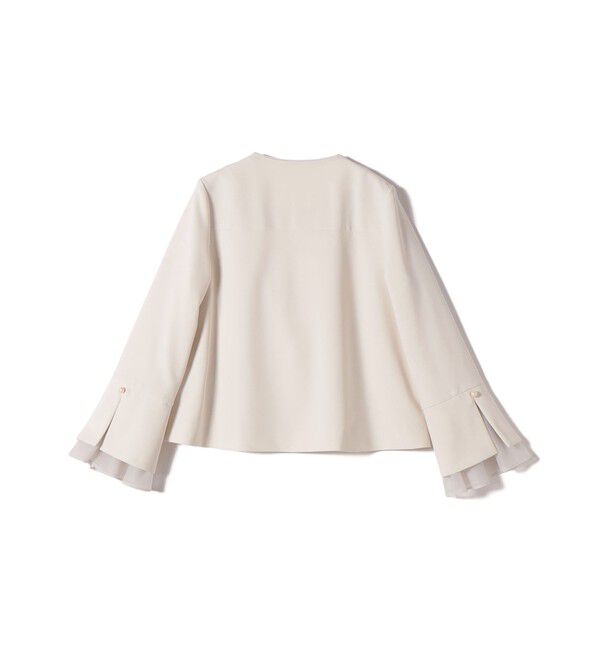 SHIPS for women「ダブル クロス 重ね袖 ノーカラー ジャケット（セレモニー対応可）」|ノーカラージャケット|