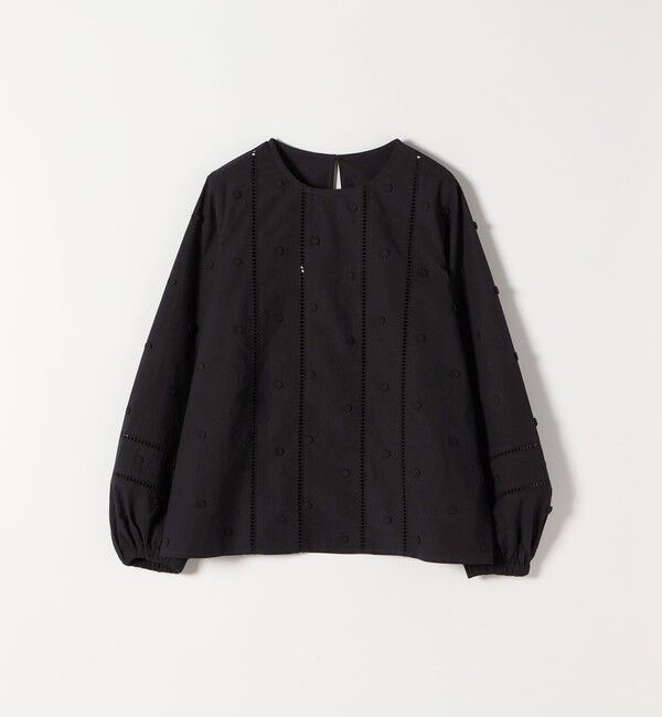 SHIPS any「《予約》【WEB限定】SHIPS any:〈洗濯機可能〉フラワー モチーフ ハシゴレース クルーネック ブラウス」|シャツ・ブラウス|