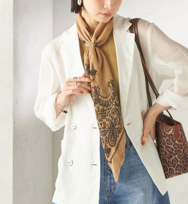 SHIPS for women「《予約》【一部SHIPS別注】destin: バンダナ カレ 90&times;90」|バンダナ・スカーフ|ベージュ