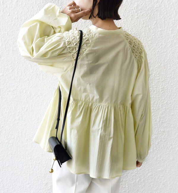 SHIPS for women「《予約》【WEB限定】〈手洗い可能〉ショルダー 刺繍 タック ブラウス」|シャツ・ブラウス|