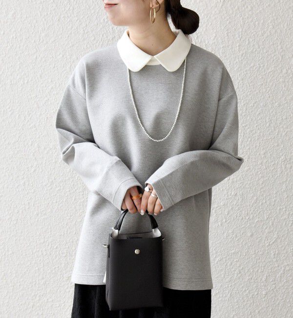 SHIPS any「《予約》SHIPS any:〈洗濯機可能〉ダンボール バイカラー プルオーバー」|Tシャツ・カットソー|