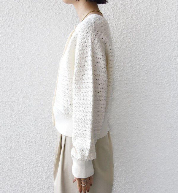 SHIPS for women「《予約》〈手洗い可能〉柄編み 2WAY カーディガン」|カーディガン|