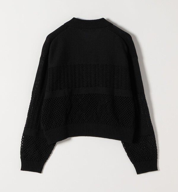 quaranciel「《予約》quaranciel:〈手洗い可能〉透かし編み 襟付き ニット カーディガン」|カーディガン|