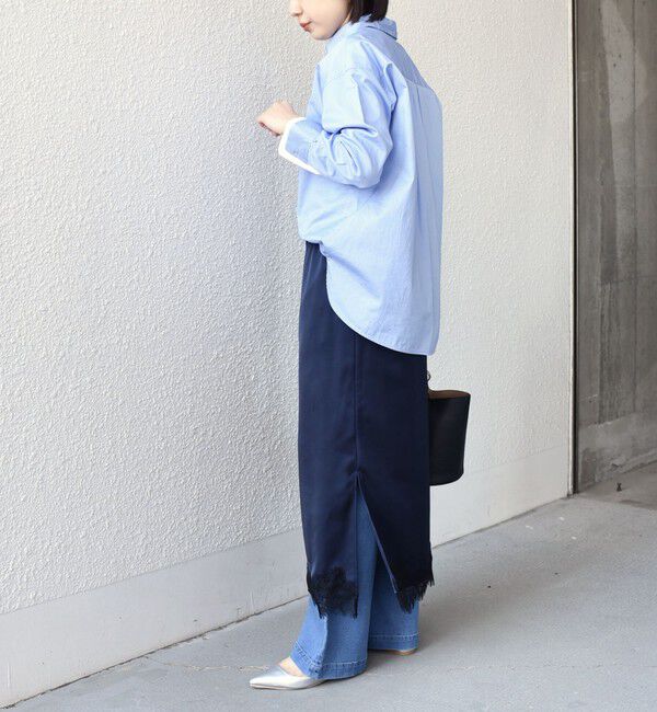 SHIPS Colors 「《予約》SHIPS Colors:〈手洗い可能〉サテン レース スカート◆」|スカート|