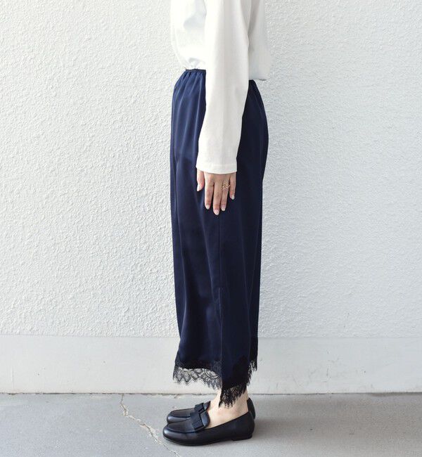 SHIPS Colors 「《予約》SHIPS Colors:〈手洗い可能〉サテン レース スカート◆」|スカート|