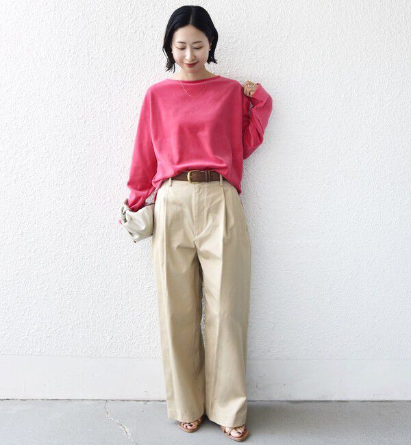 SHIPS for women「〈手洗い可能〉コットン ベロア ボートネック ロング スリーブ プルオーバー」|Tシャツ・カットソー|