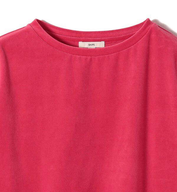 SHIPS for women「〈手洗い可能〉コットン ベロア ボートネック ロング スリーブ プルオーバー」|Tシャツ・カットソー|