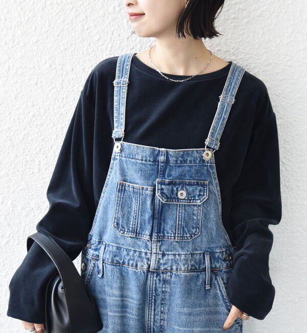 SHIPS for women「〈手洗い可能〉コットン ベロア ボートネック ロング スリーブ プルオーバー」|Tシャツ・カットソー|ネイビー