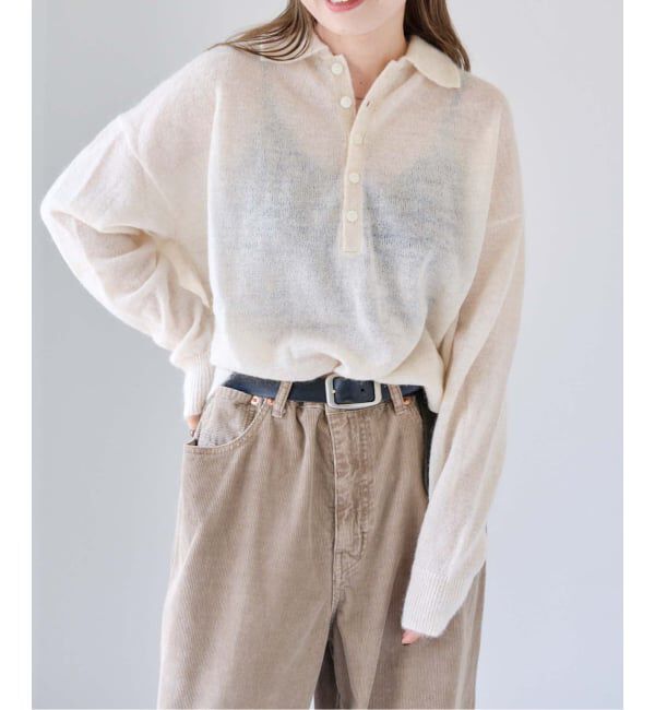 OUTDOOR PRODUCTS Usual Things「モヘヤブレンドニットポロシャツ」|ニット・セーター|ホワイト A