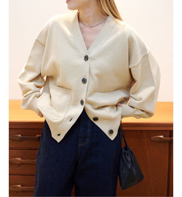 OUTDOOR PRODUCTS Usual Things「≪予約≫リネンコットンVネックコクーンカーディガン」|カーディガン|