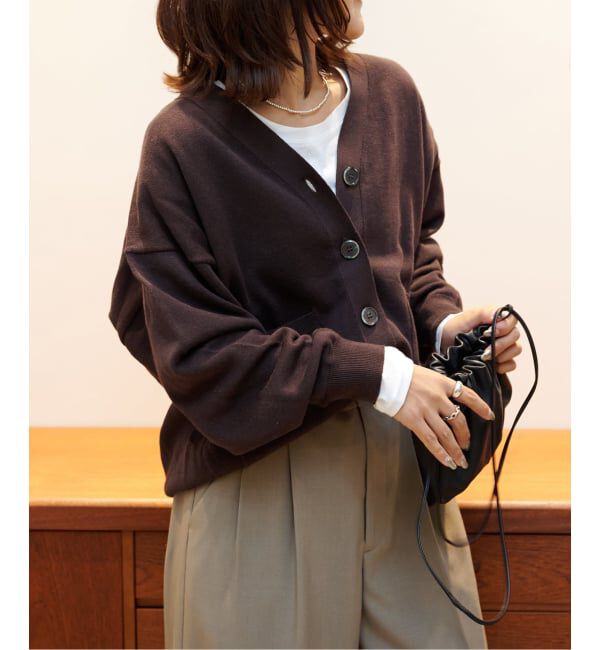 OUTDOOR PRODUCTS Usual Things「≪予約≫リネンコットンVネックコクーンカーディガン」|カーディガン|