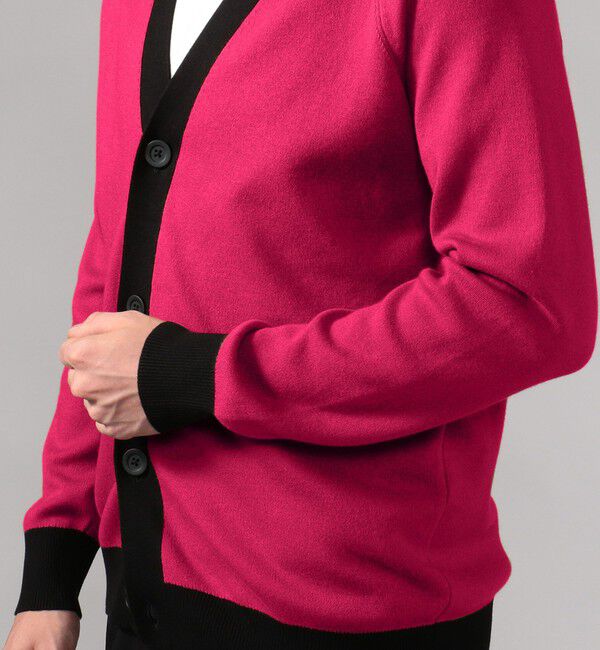 CABaN「CABaN コットンカシミヤ バイカラーVネックカーディガン」|カーディガン|