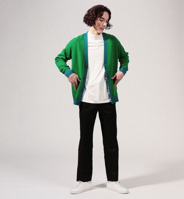 CABaN「CABaN コットンカシミヤ バイカラーVネックカーディガン」|カーディガン|