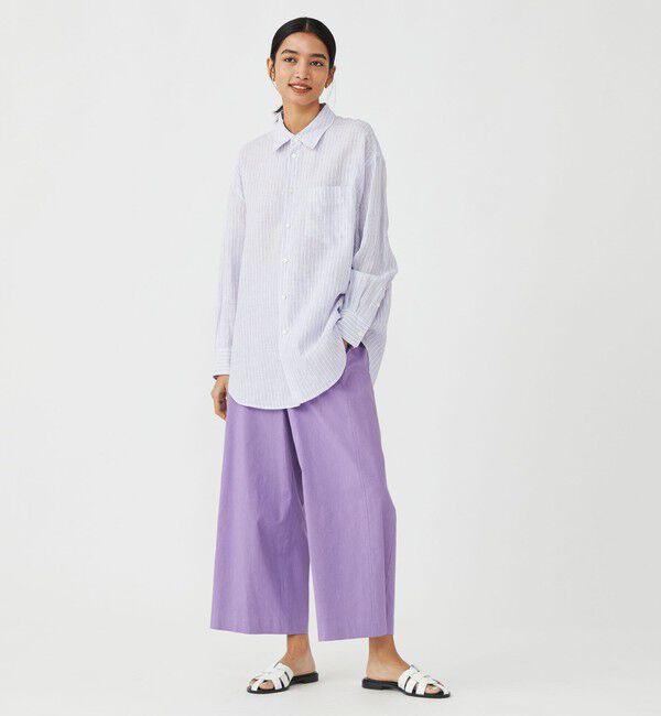 MACPHEE「レーヨンリネンコットン フレアクロップドパンツ」|その他|