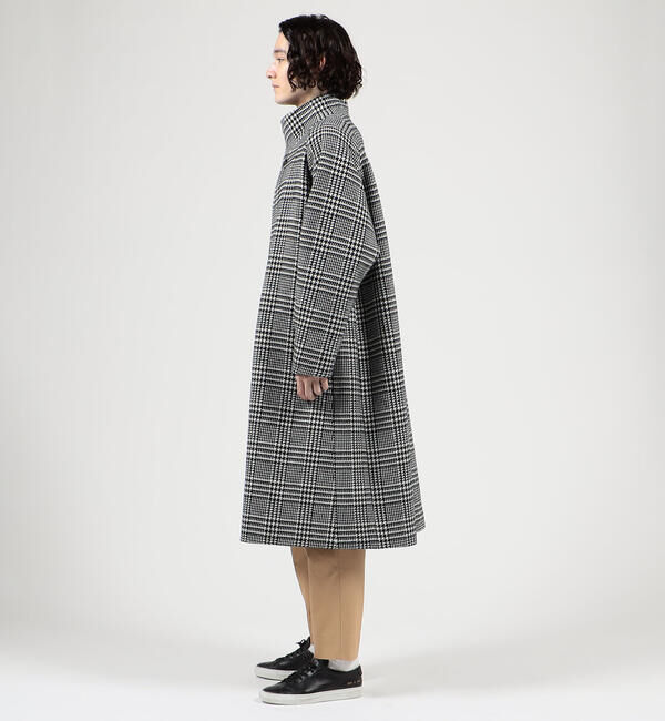 CABaN「CABaN ウールダブルフェイス グレンチェックスタンドカラーコート」|ステンカラーコート|