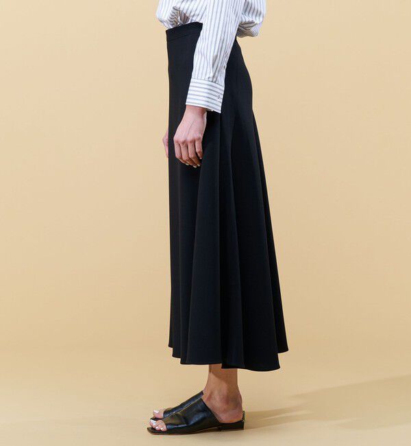 DES PRES「ライトダブルクロス フレアロングスカート」|フレア|