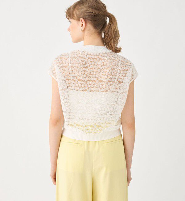 Ballsey「チュールエンブロイダリー レースフレンチスリーブプルオーバー」|シャツ・ブラウス|