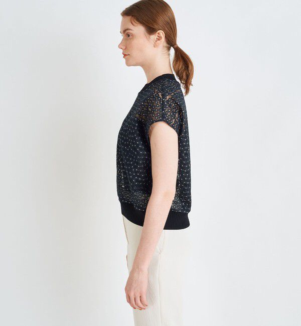 Ballsey「チュールエンブロイダリー レースフレンチスリーブプルオーバー」|シャツ・ブラウス|