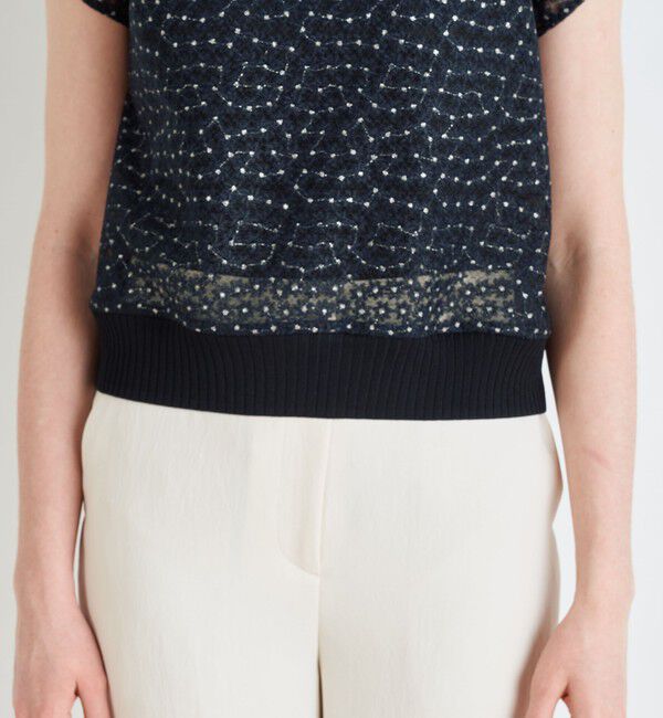 Ballsey「チュールエンブロイダリー レースフレンチスリーブプルオーバー」|シャツ・ブラウス|