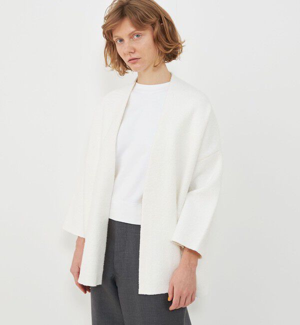 GALERIE VIE「ブークレダブルフェイス カラーレスジャケット」|ノーカラージャケット|