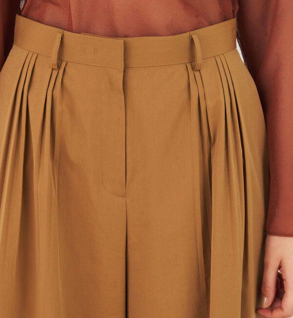 DES PRES「コットンストレッチポプリン フロントマルチタックパンツ」|スラックス|