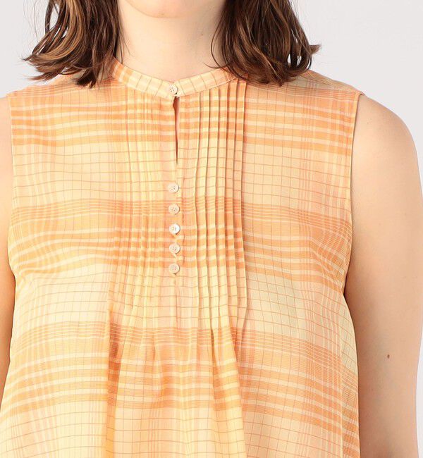 MACPHEE「コットンオーガンジー ノースリーブブラウス」|シャツ・ブラウス|