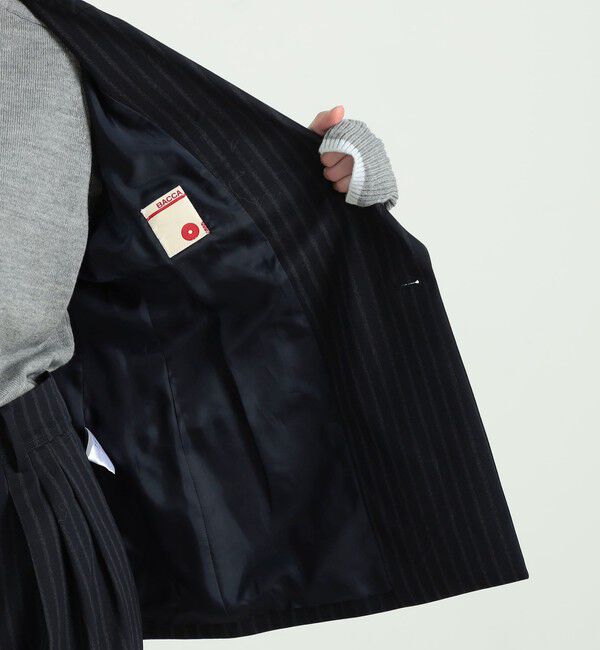 BACCA「ストライプギャバ ダブルテーラードジャケット」|テーラードジャケット|