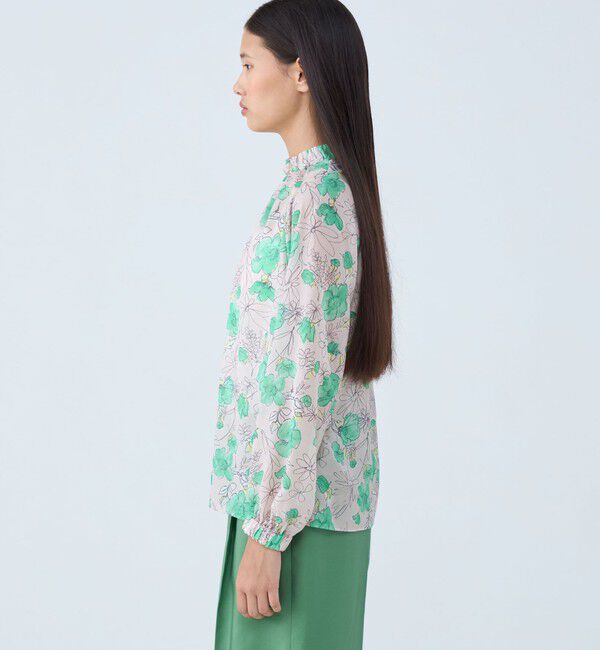 TOMORROWLAND collection「アネモネプリント ギャザースタンドカラーブラウス」|シャツ・ブラウス|