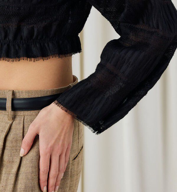 DES PRES「ブリックジャカード クロップドブラウス」|シャツ・ブラウス|