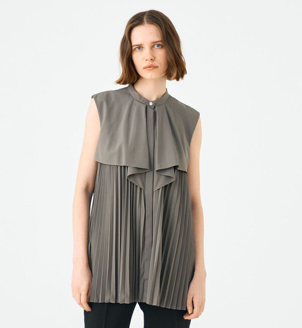 Ballsey「スパンブロード フロントドレープブラウス」|シャツ・ブラウス|