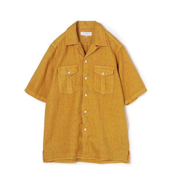 TOMORROWLAND MENS「リネン ダブルポケットハーフスリーブシャツ」|シャツ・ブラウス|25 イエロー
