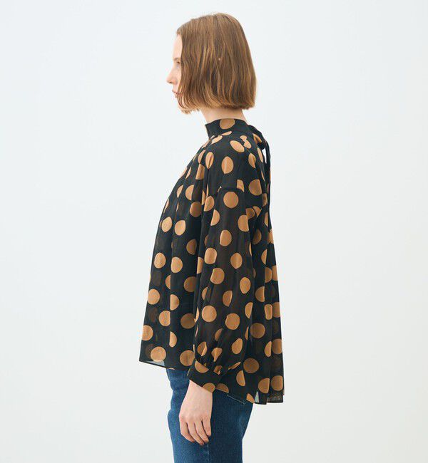 TOMORROWLAND collection「イヴェールドットプリント バックリボンブラウス」|シャツ・ブラウス|