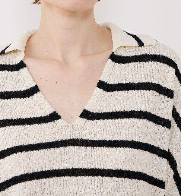 GALERIE VIE「ペーパーウール ポロカラープルオーバー」|ニット・セーター|
